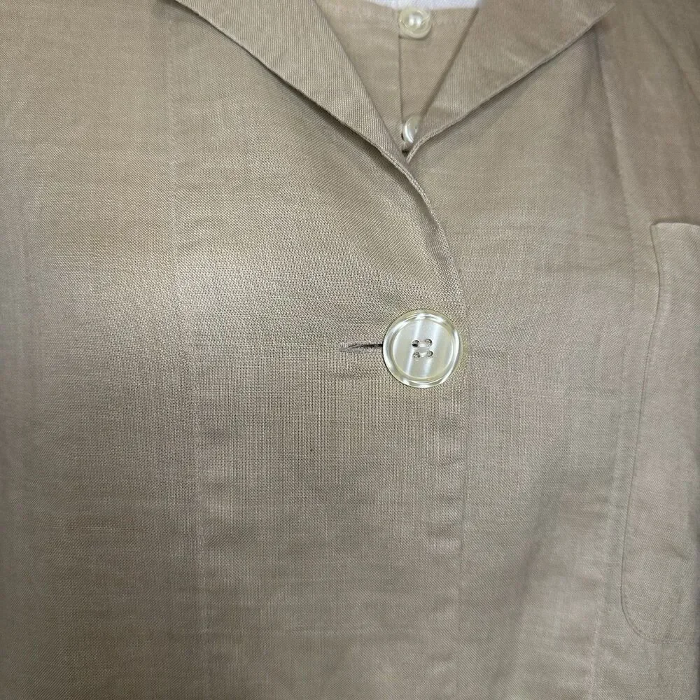 TOTO n KO for Bloomingdale’s Linen 2Pc Set Jacket & Top S/M Neutral Minimalist - Picture 10 of 16